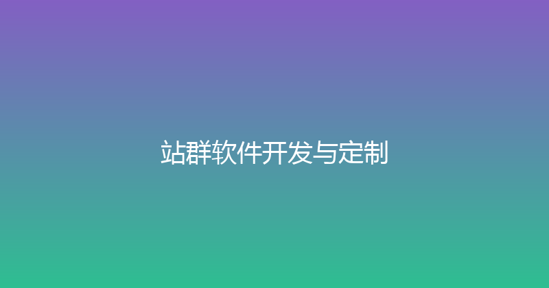 站群软件开发与定制 封面图